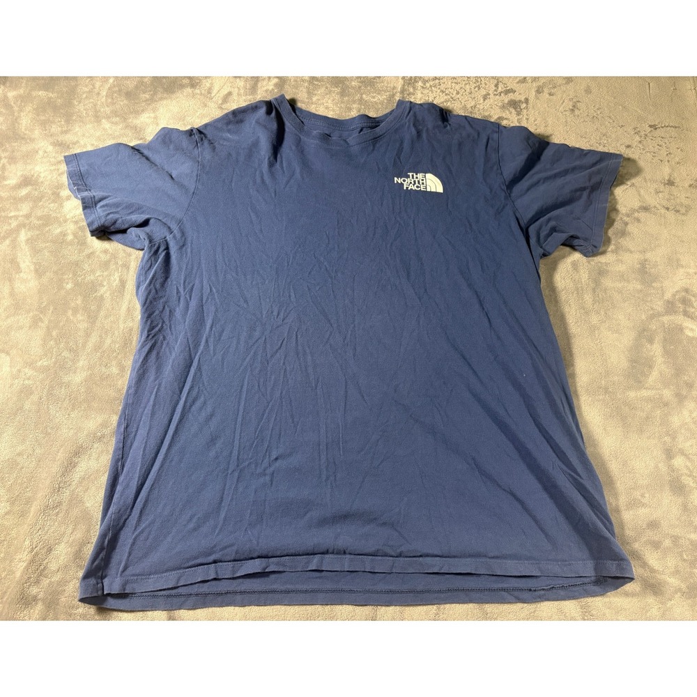 The North Face Mens Never Stop Exploring Graphic T Shirt XXL Blue Cotton Blend